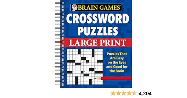 Brain Games Crossword Puzzles Large Print Blue Publications 