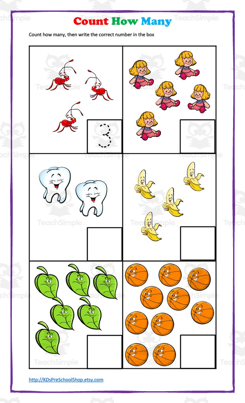 Count How Many Worksheet By Teach Simple
