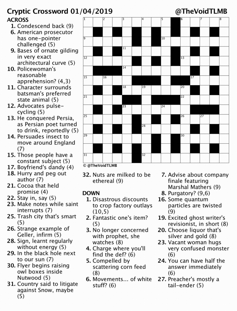 Crossword Puzzles To Print Off - Free Printable Worksheets