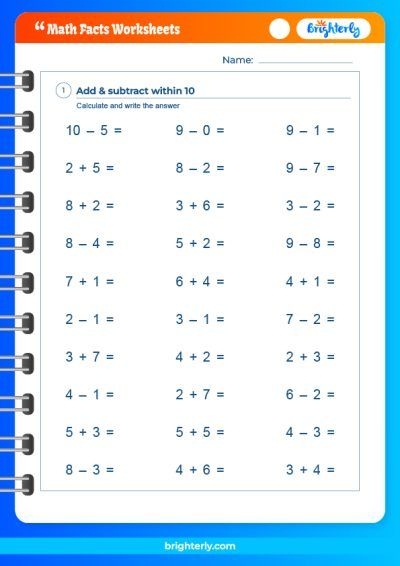 FREE Enhance Your Knowledge Of Math Facts Worksheets PDFs