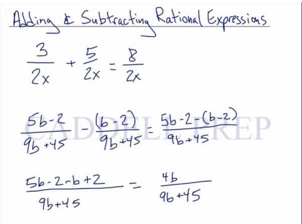 Learn How To Add And Subtract Rational Expressions Caddell Prep
