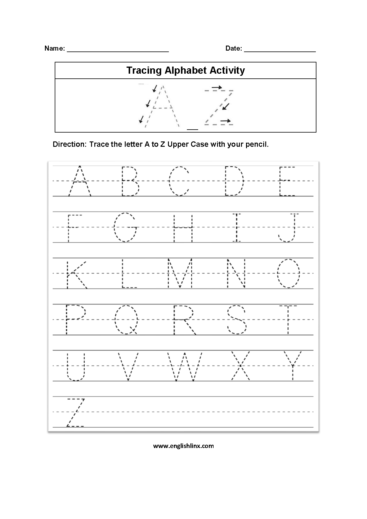 Letter Tracing Worksheets Pdf A Z TracingLettersWorksheets