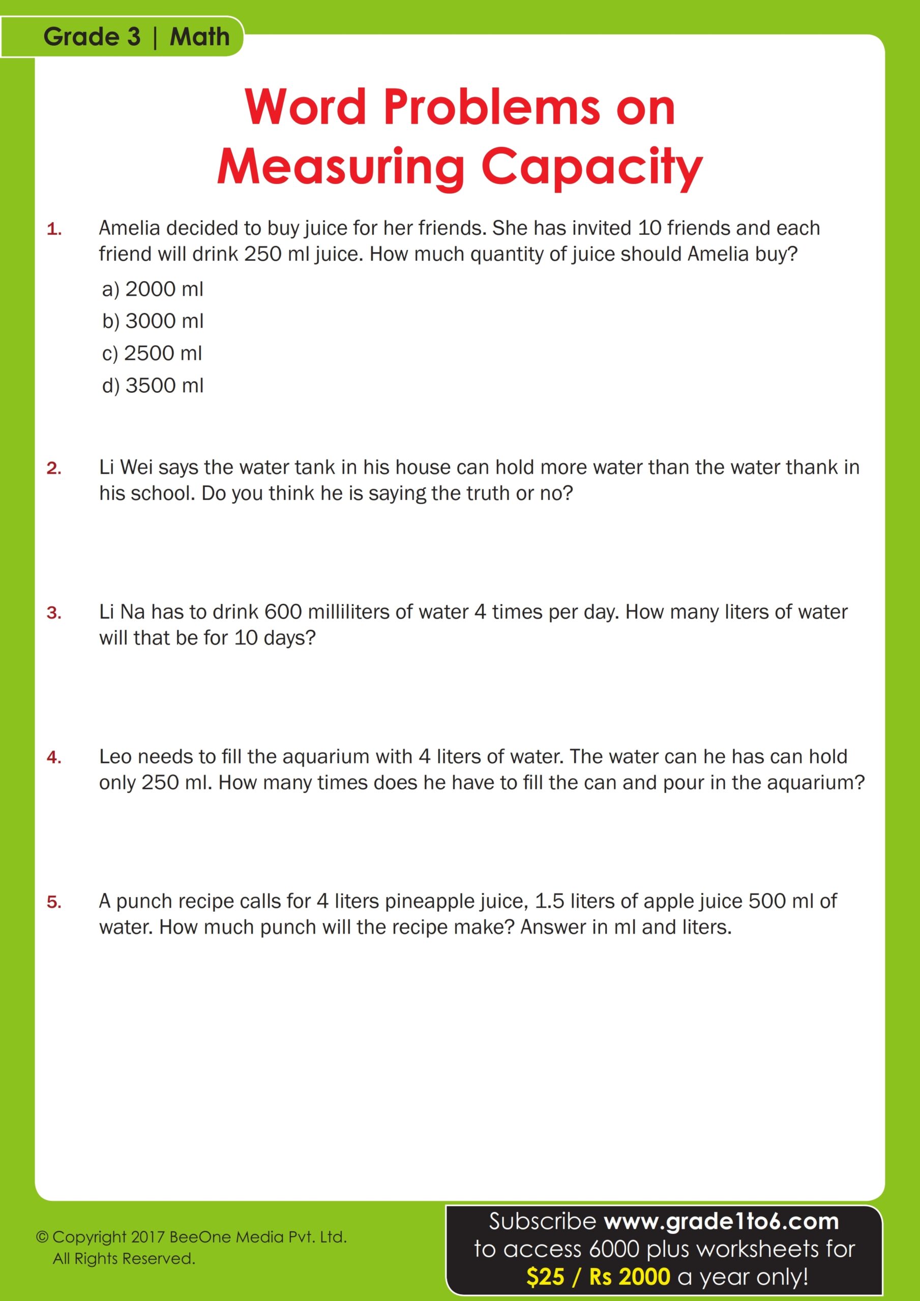 Merement Word Problems Worksheets Worksheets For Kindergarten