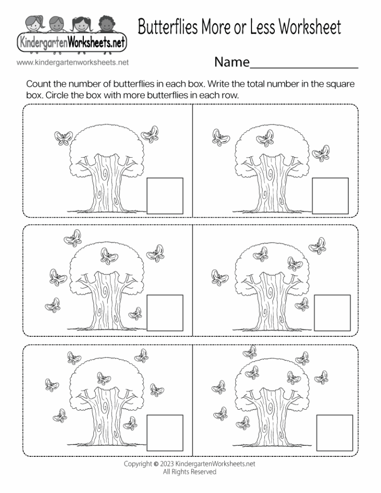 More And Less Worksheets - Free Printable Worksheets