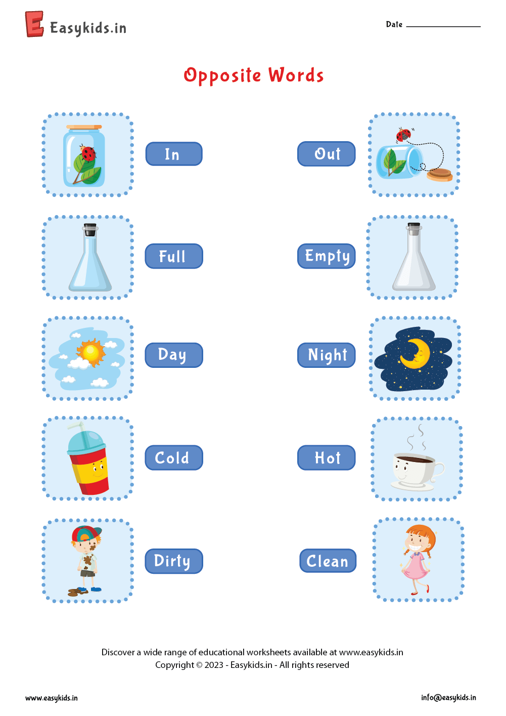 Opposites Worksheet 7 Skoolon Worksheets Library