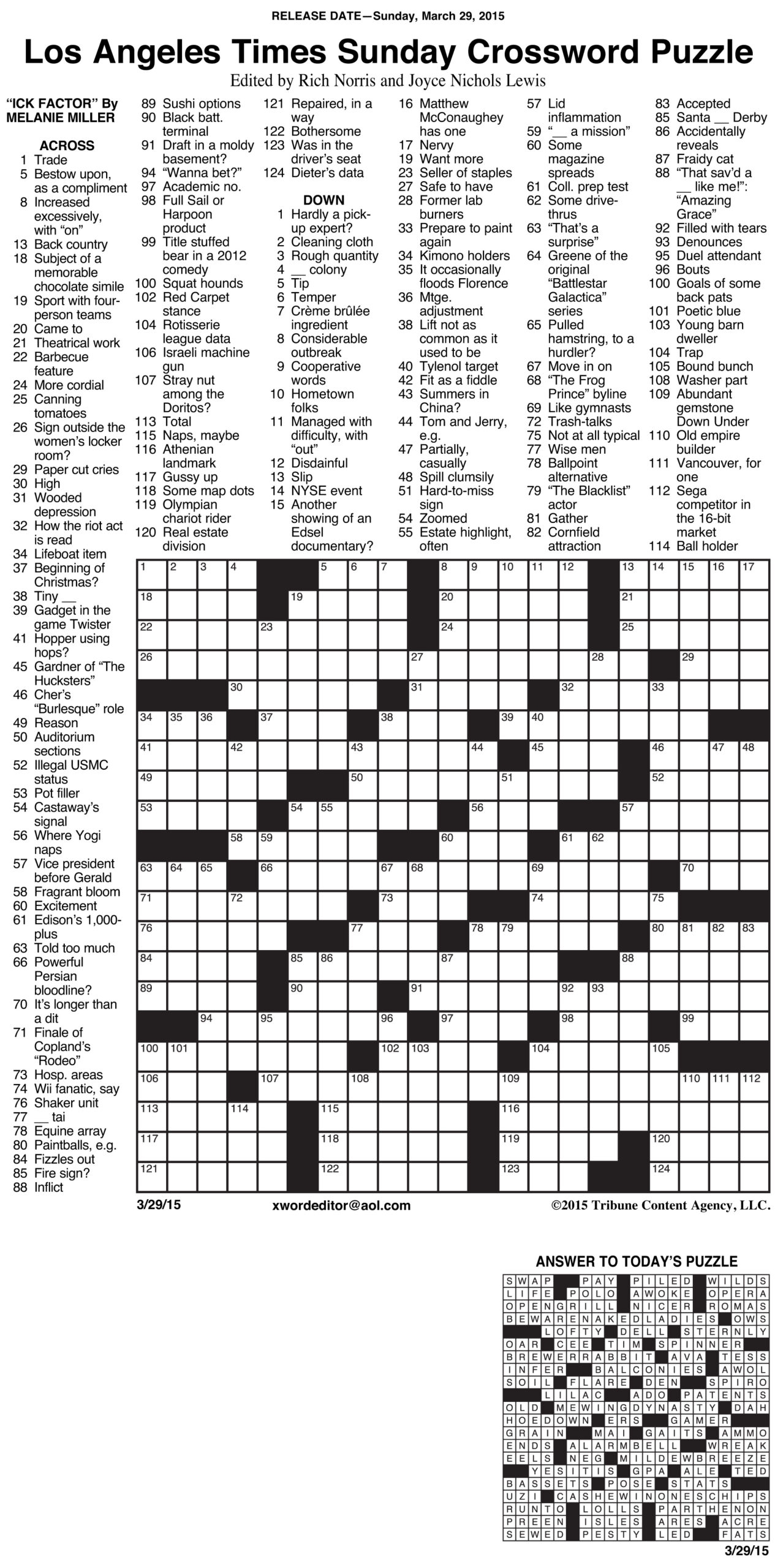 Printable Star Magazine Crossword Puzzles Sally Crossword Puzzles
