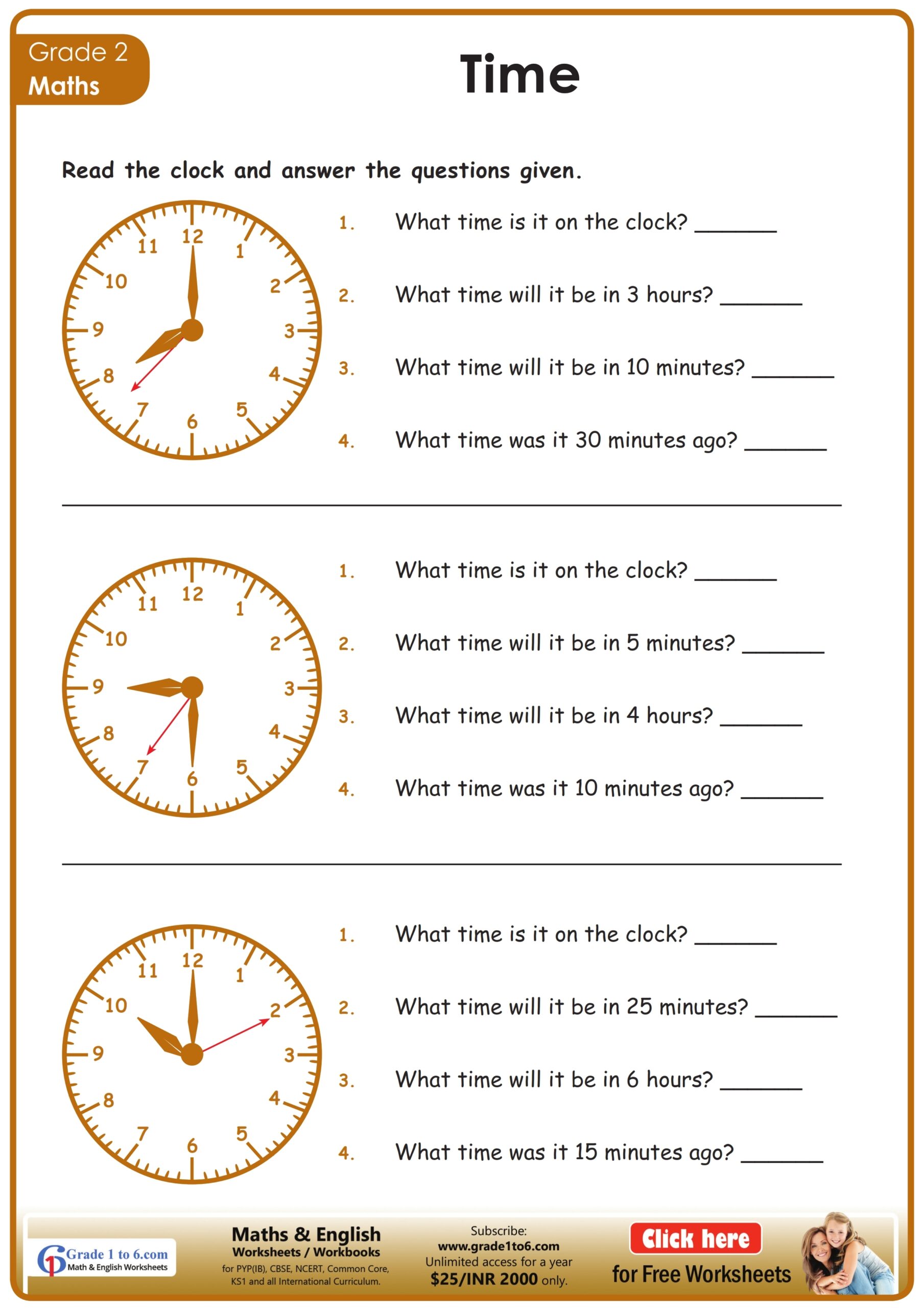 Time Worksheet Grade 2 Grade1to6 Worksheets Library