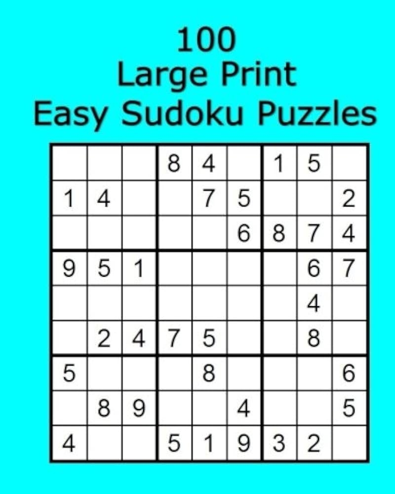 100 Large Print Easy Sudoku Puzzles