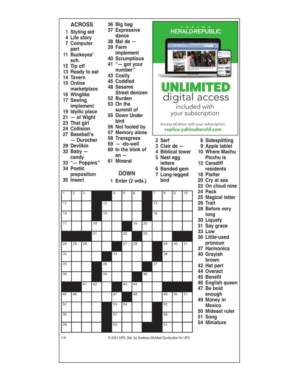 Printable Daily Commuter Crossword Free Printable Worksheets