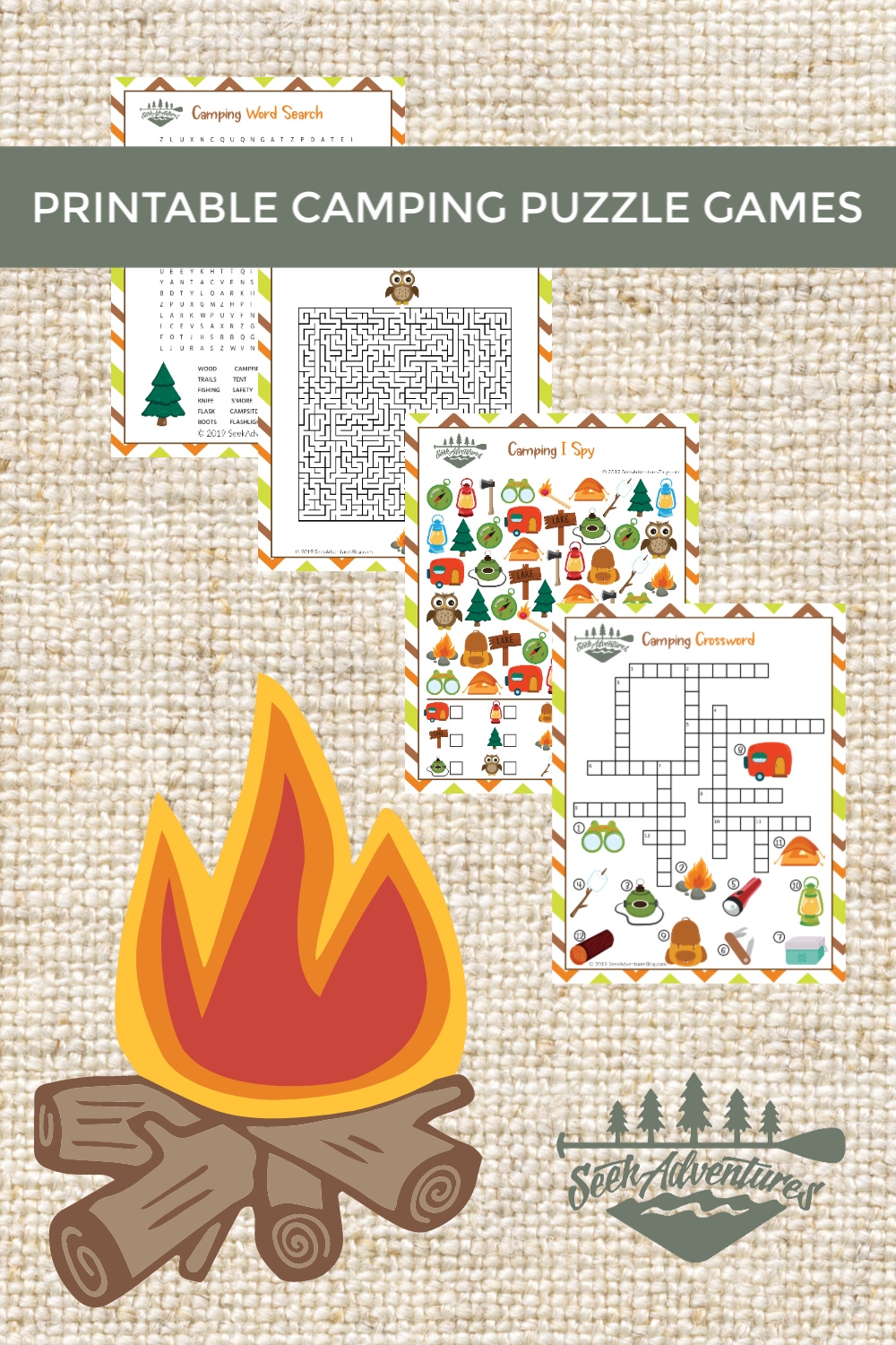 Camping Puzzle Games Printable Set 1