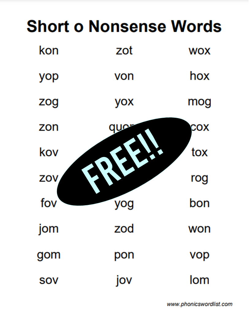 CVC Words Free Printable Lists U0026 Generator