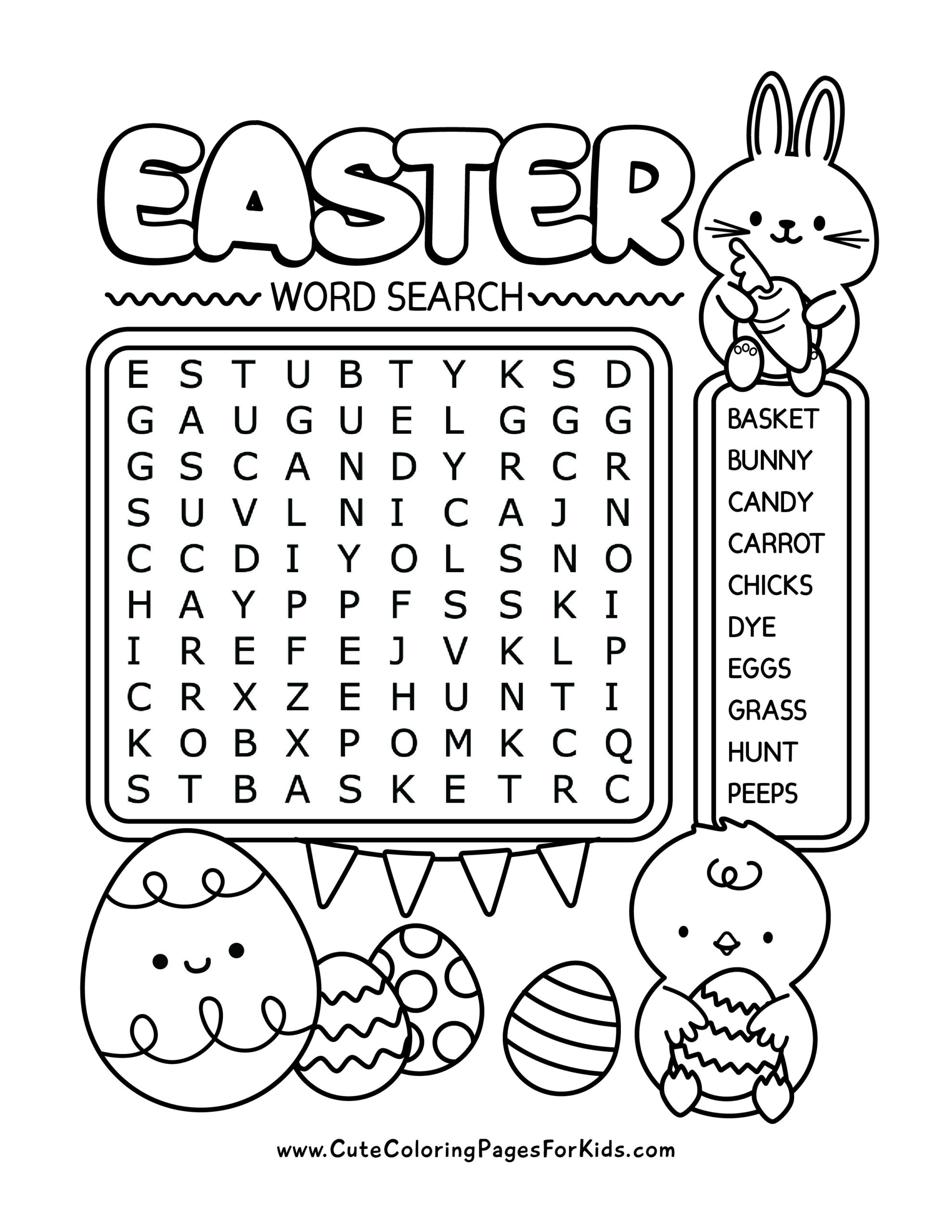 Easter Word Search Free Printable Activity For Kids Cute Coloring Pages For Kids