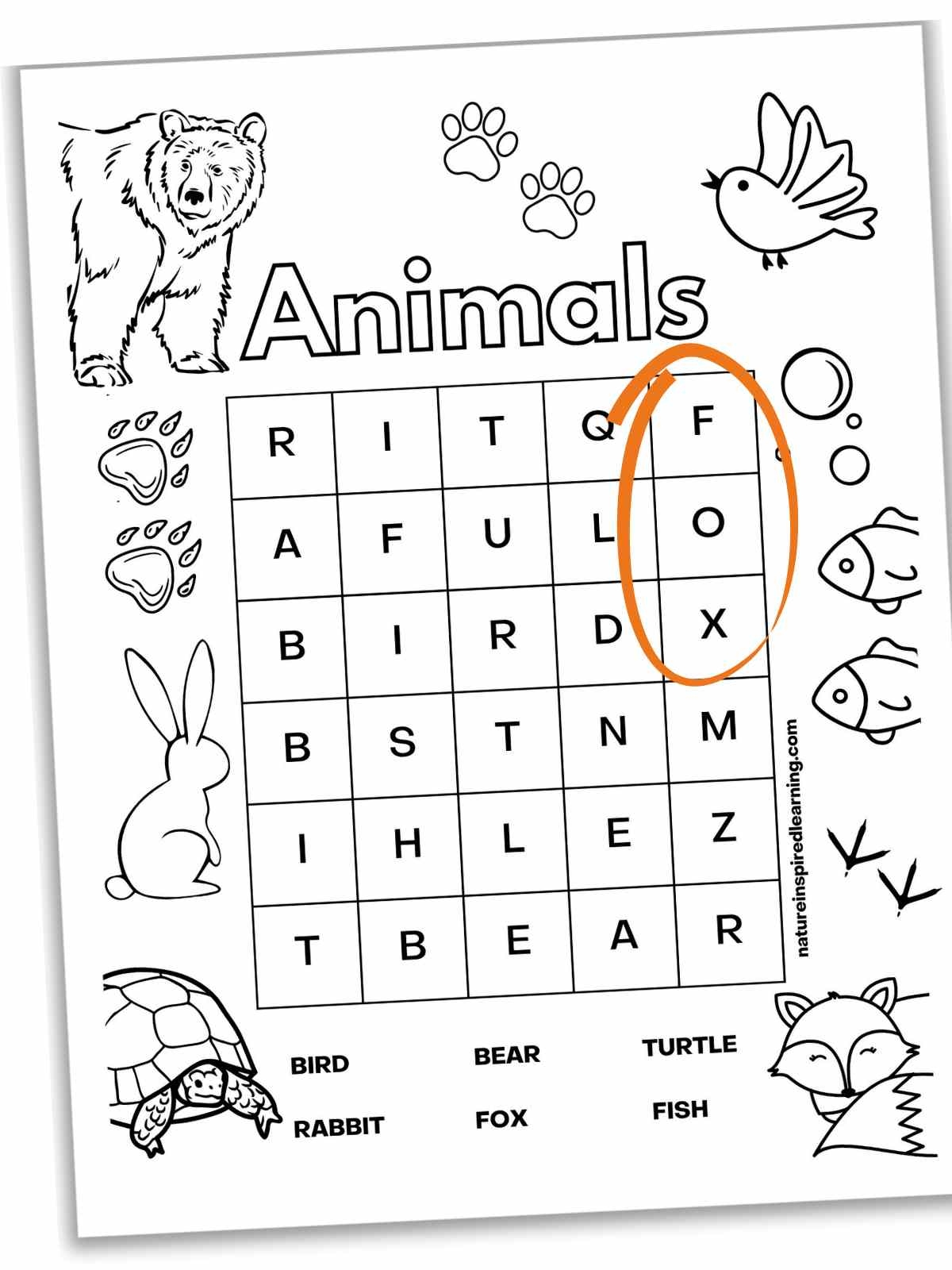 Easy Word Searches For Kindergarten Nature Inspired Learning Worksheets Library