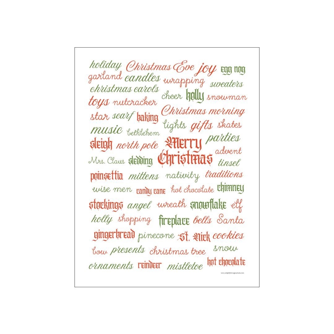 Free Printable Christmas Music Lyrics Free Printable Junk Journal Words