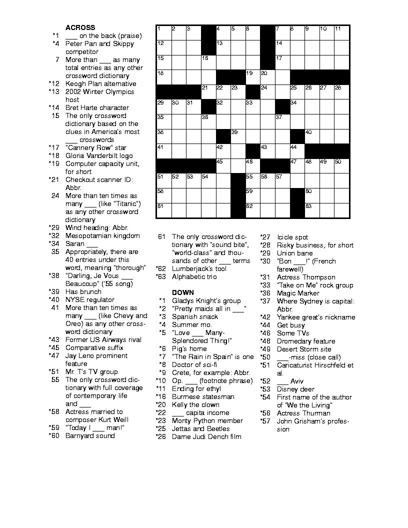 Free Printable Crossword Puzzles Medium Hard Printable Crossword 