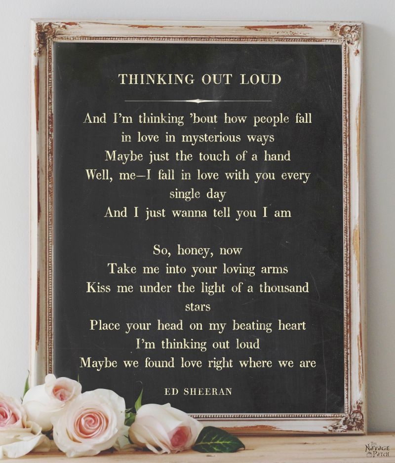 Free Printable Love Song Lyrics Art The Navage Patch