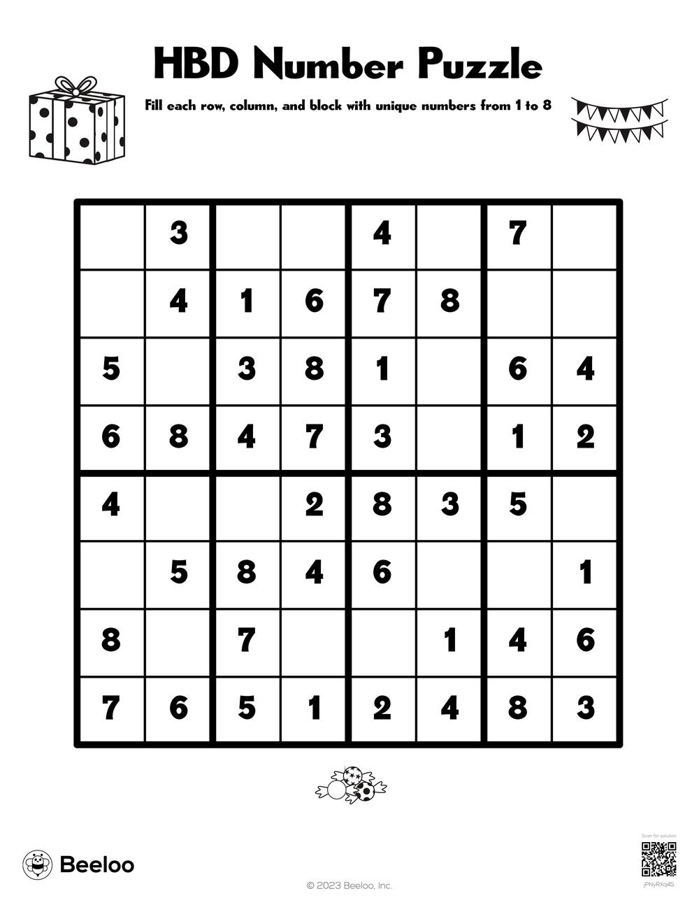 HBD Number Puzzle Beeloo Printable Crafts And Activities For Kids Worksheets Library