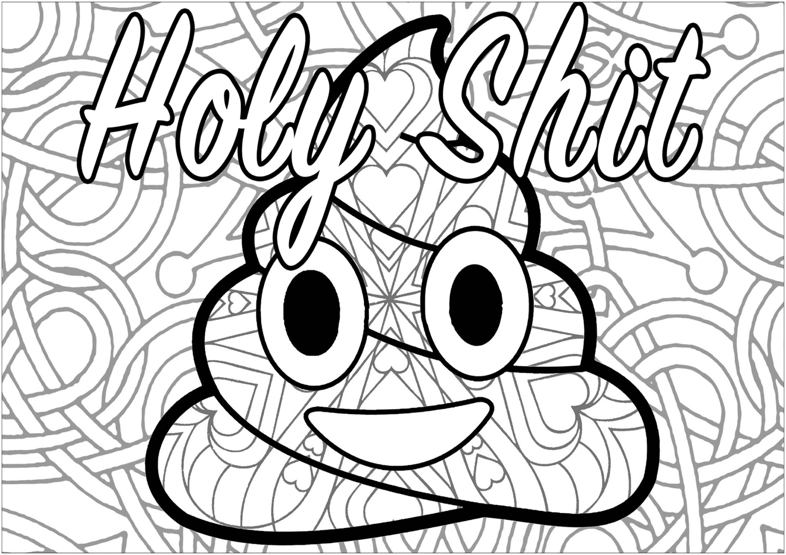 Holy Shit Swear Word Coloring Page Swear Word Coloring Pages For Adults