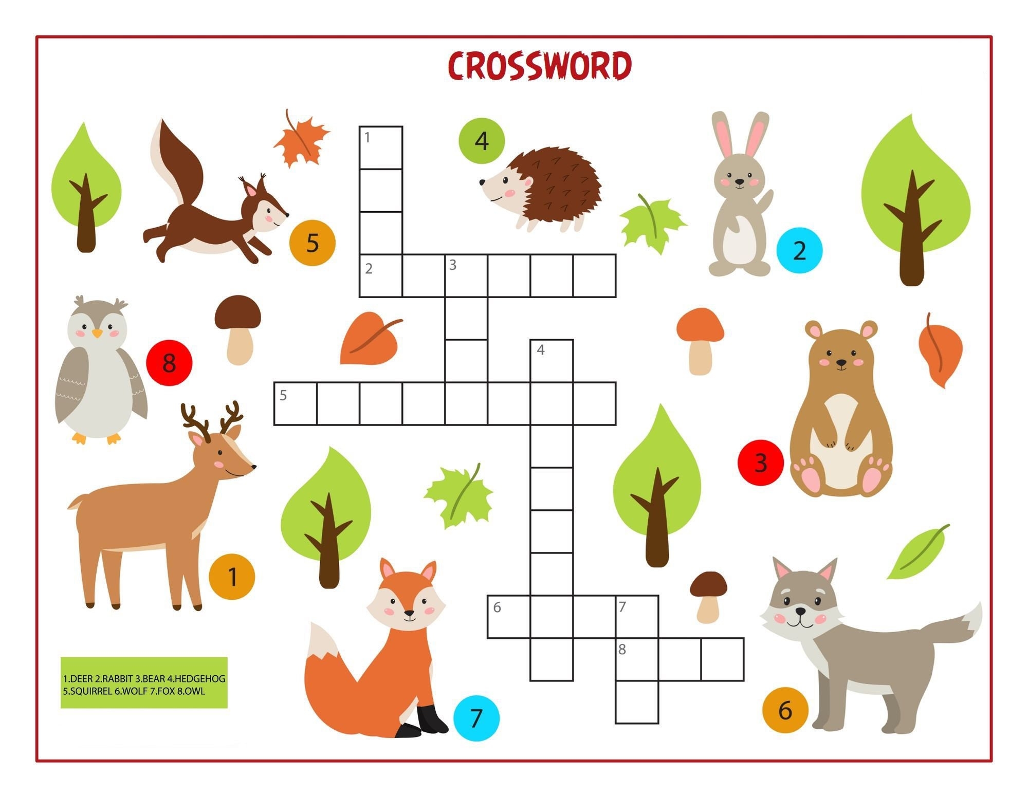 Kids Sudoku Crossword Puzzle Bundle 40 Printable Activity Pages For Ages 6 12 Fun Brain Teasers With Animals Seasons And More Instan Etsy UK