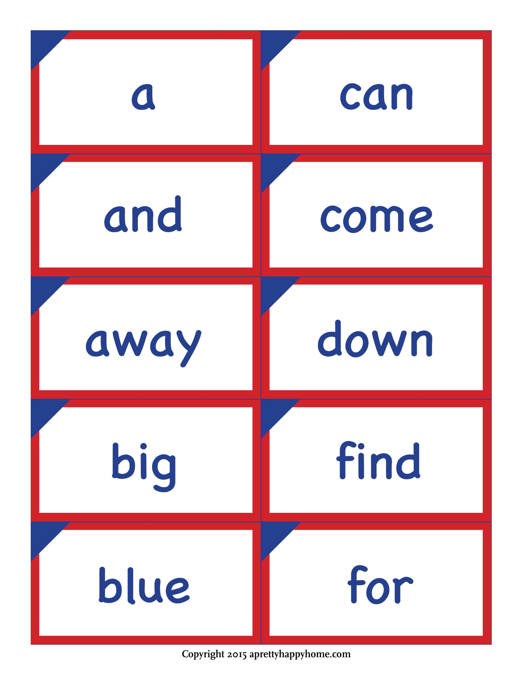 Kindergarten Sight Word Flash Cards Free Printable A Pretty 