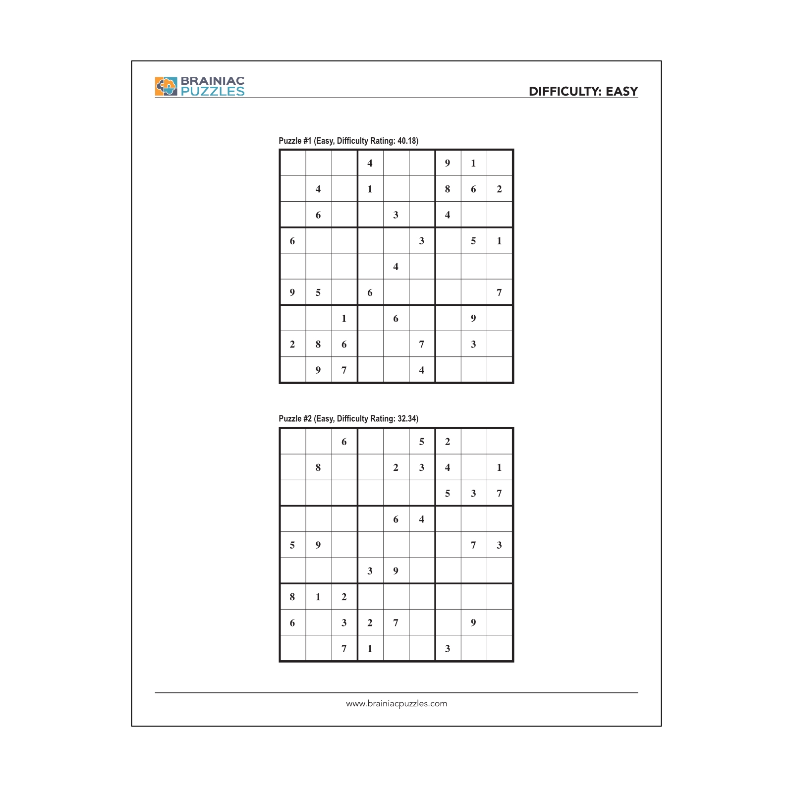 Printable Easy Sudoku Pack 432 Puzzles For Adults Volume 1