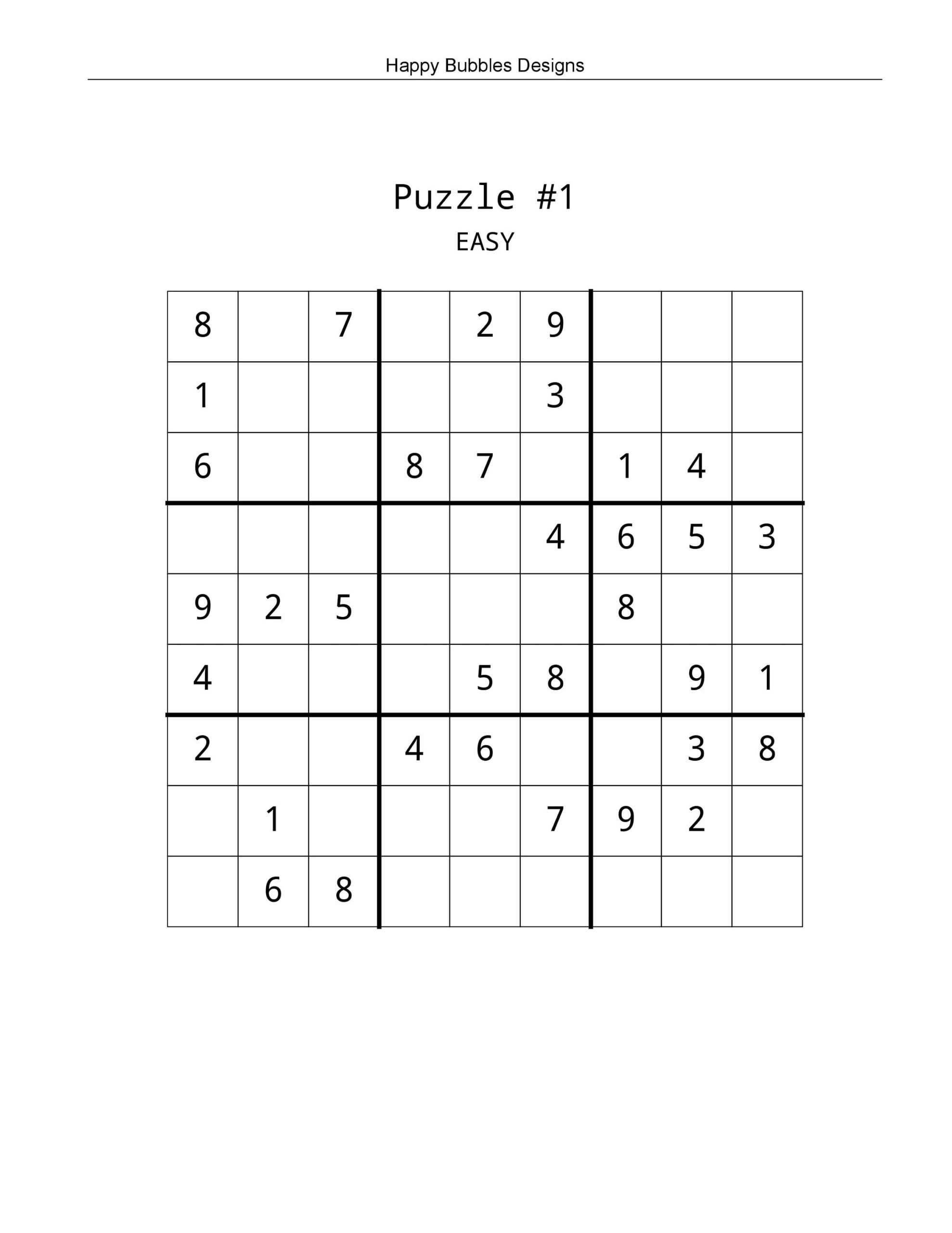 Printable Easy Sudoku Puzzles 20 Large Print Easy Sudoku Digital Download
