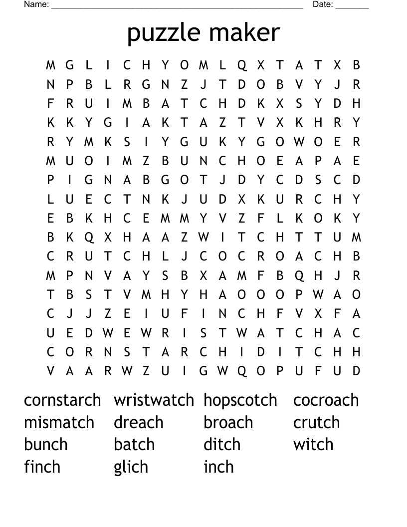 Puzzle Maker Word Search WordMint Worksheets Library