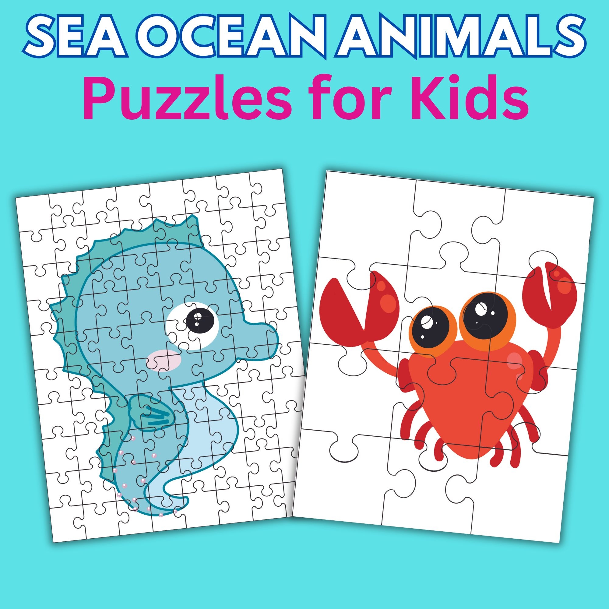 Sea Ocean Animals Printable Puzzles For Kids Jigsaw Puzzle Fun 
