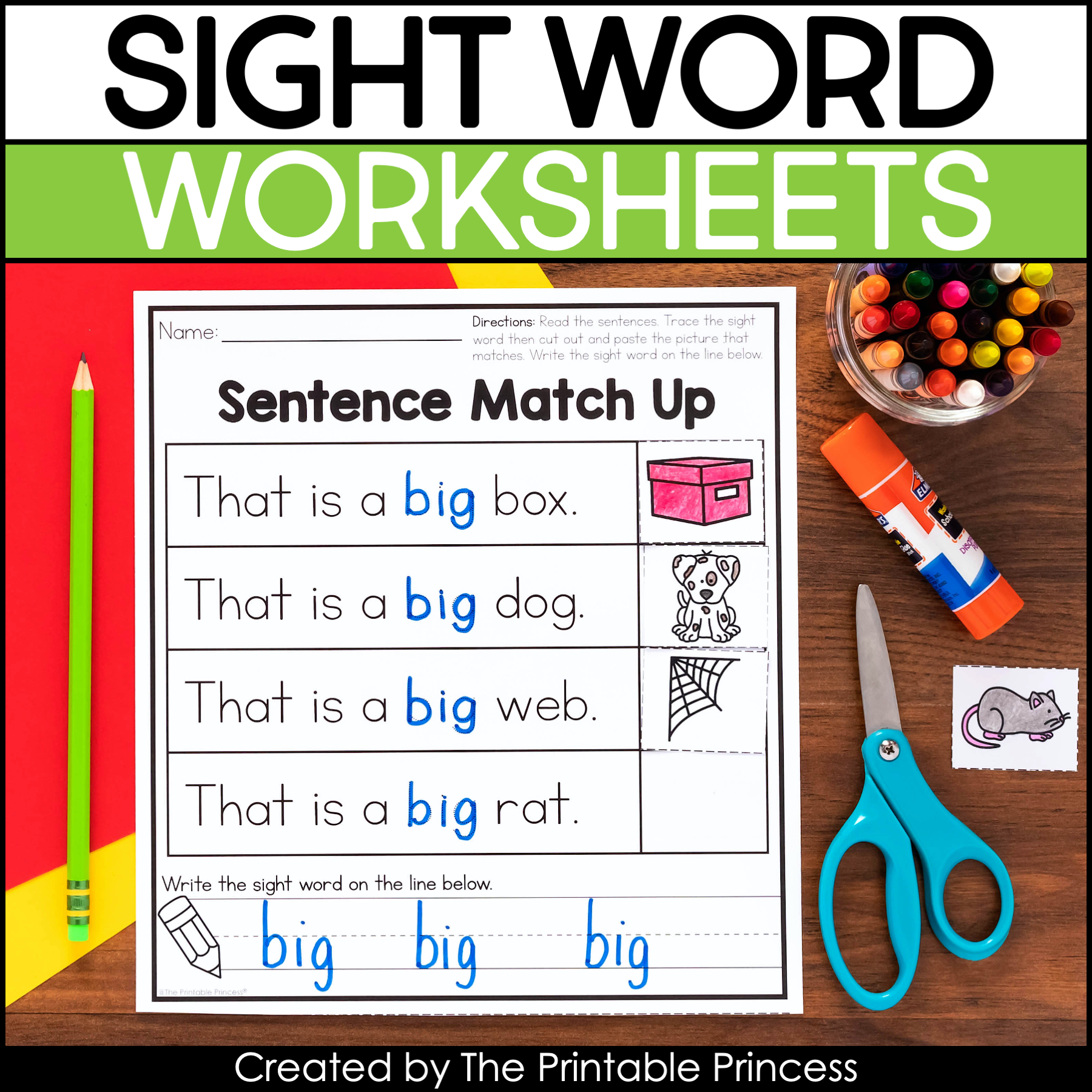 Sight Word Worksheets For Kindergarten The Printable Princess