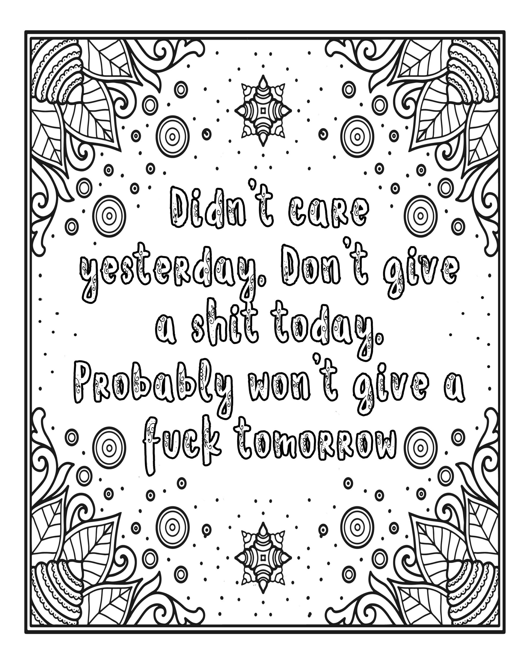 Swear Words 5 Coloring Page Bundle For Adults Swearing Cuss Words Printable Coloring Sheets Digital Colouring Sayings Printable Download Etsy UK