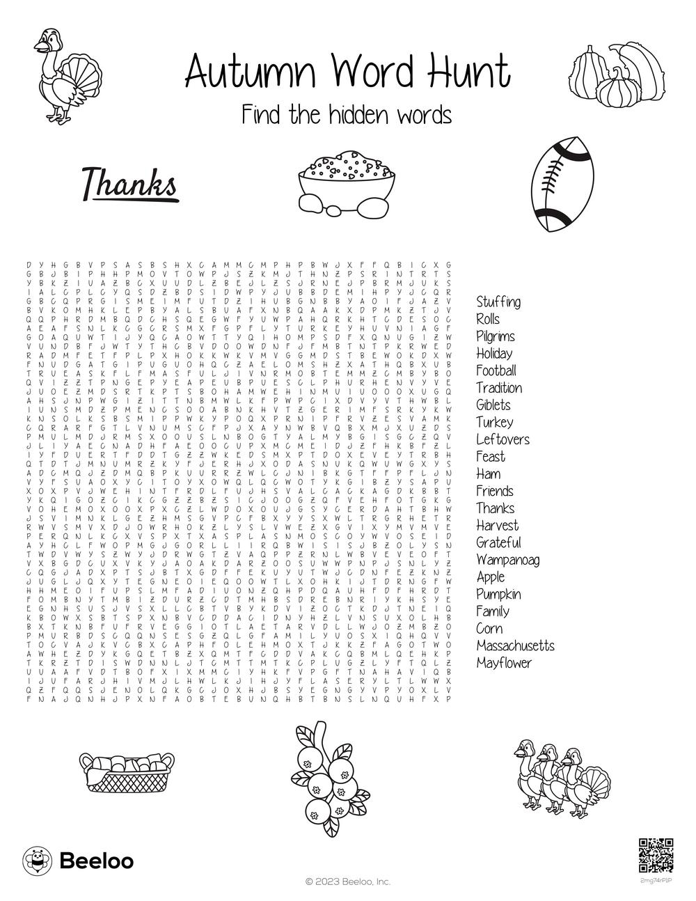 Thanksgiving themed Word Searches Beeloo Printable Crafts And 