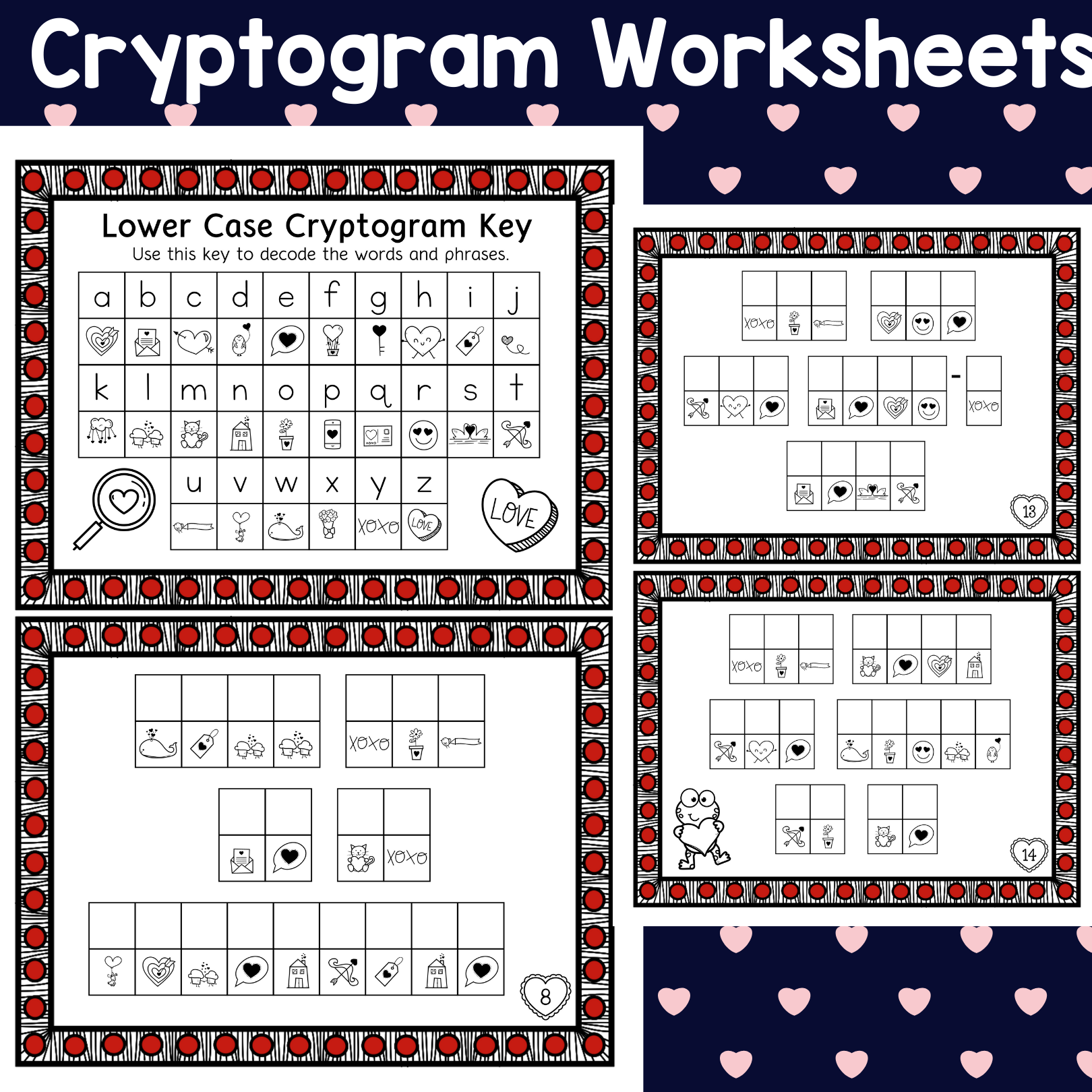 Valentine s Day Cryptogram And Word Puzzle Task Cards Made By Teachers