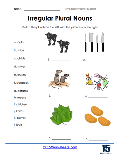 4 Free Irregular Plural Nouns Worksheets ESL Vault Worksheets Library