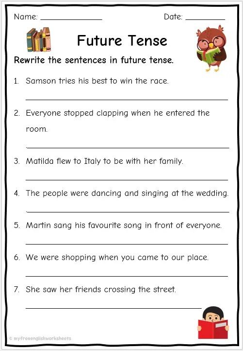 50 Future Tense Verbs Worksheets For 3rd Grade On Quizizz Free 