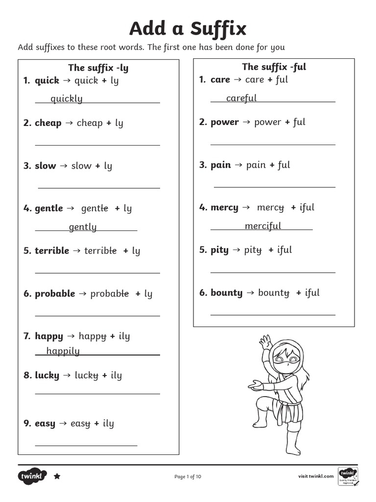 Adding A Suffix Differentiated Worksheets PDF Word Language 