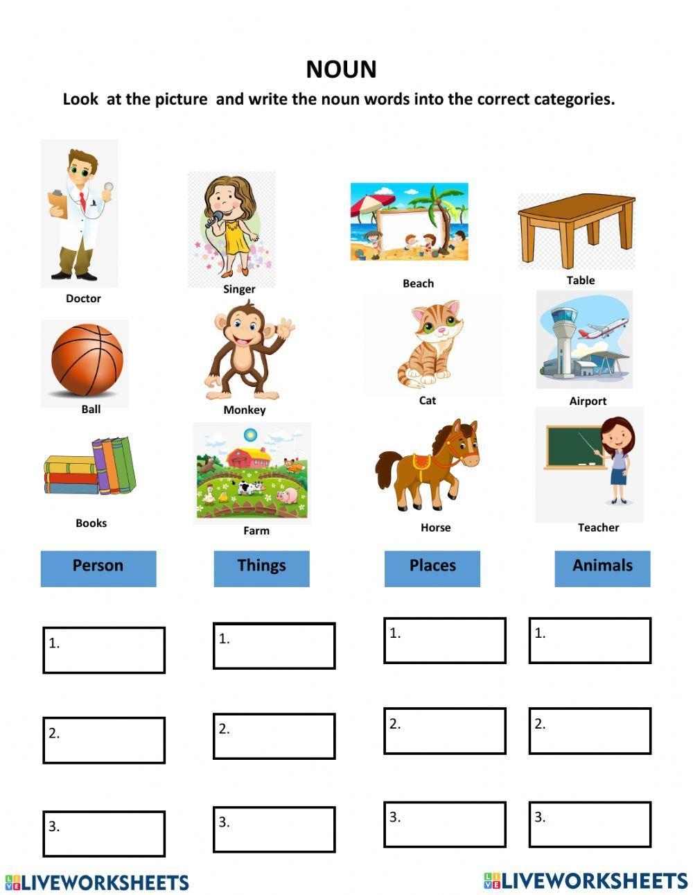 Adjectives And Nouns Worksheets For Grade 3 K5 Learning Worksheets 