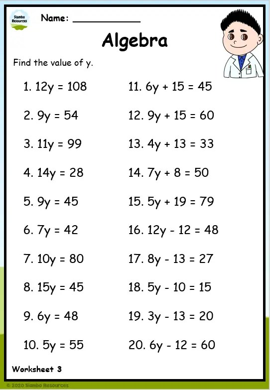 Algebra Simple Distribution Problems Math Workbook 100 Worksheets 