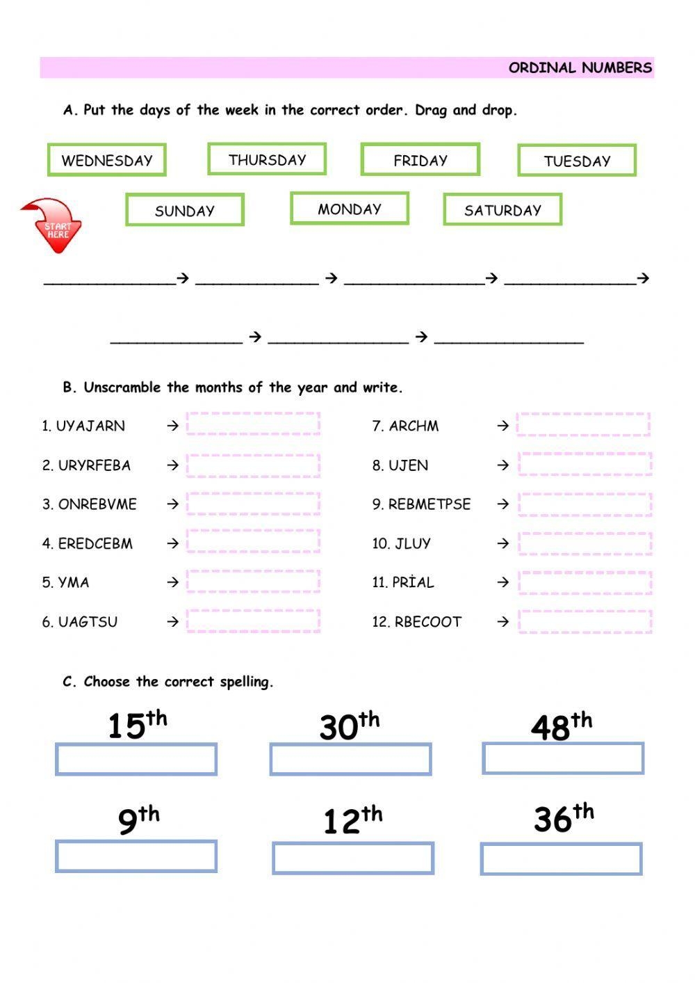 Alphabet Ordinal Numbers Worksheet teacher Made Worksheets Library