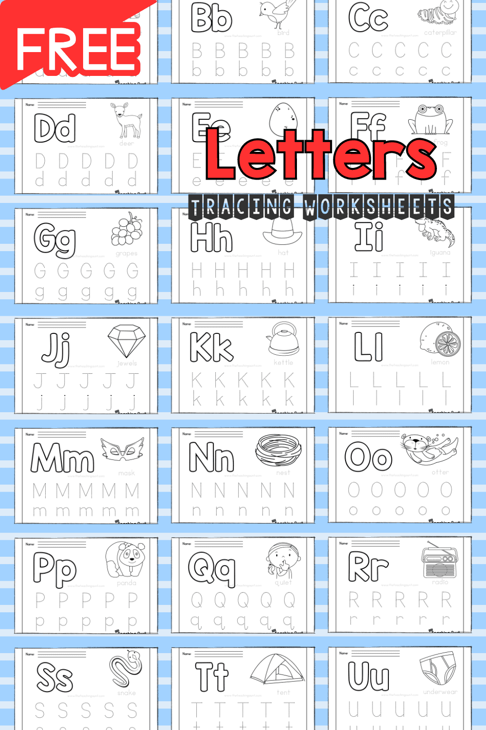 Alphabet Writing Practice Worksheets The Teaching Aunt Worksheets 