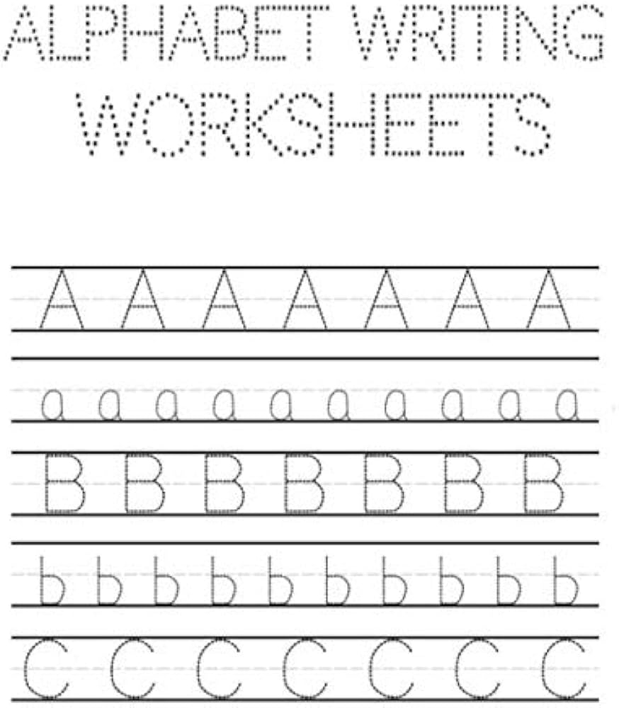 Alphabet Writing Worksheets ABC Writing Practice Books For Preschool 