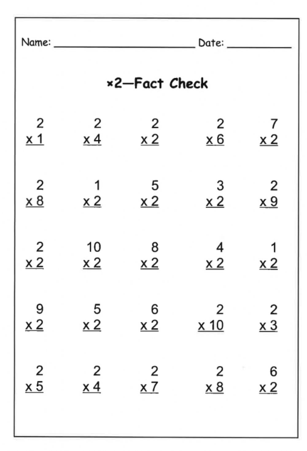 Basic Math Worksheets Free Printable