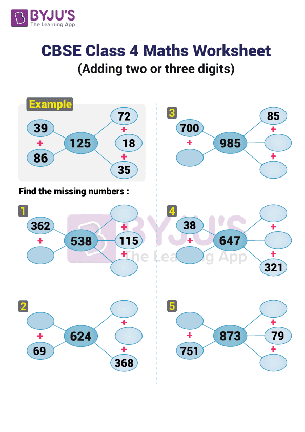 CBSE Class 4 Maths Worksheets