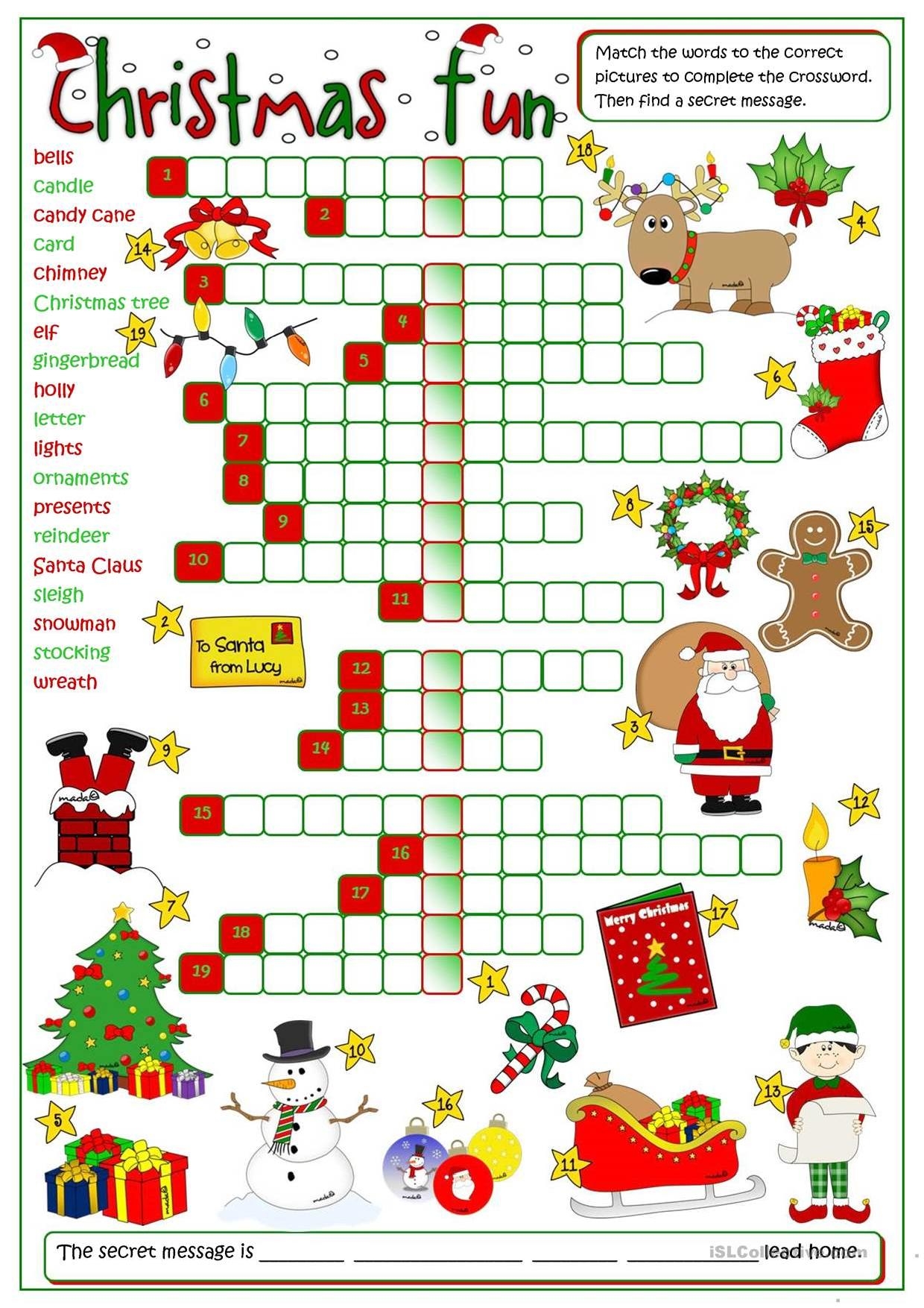 Christmas Crossword Stories To Read Hellokids