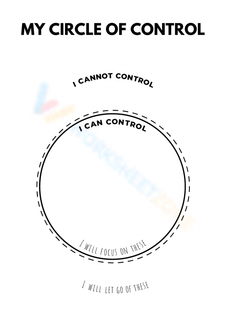 Circle Of Control Worksheet Printable PDF Template