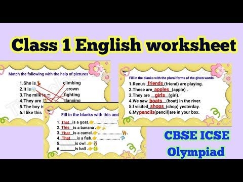Class 1 English Worksheet Class 1 English Class 1 Grade 1 English 
