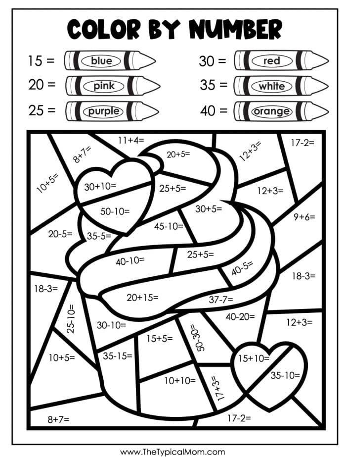 Coloring Math Worksheets Worksheets For Kindergarten