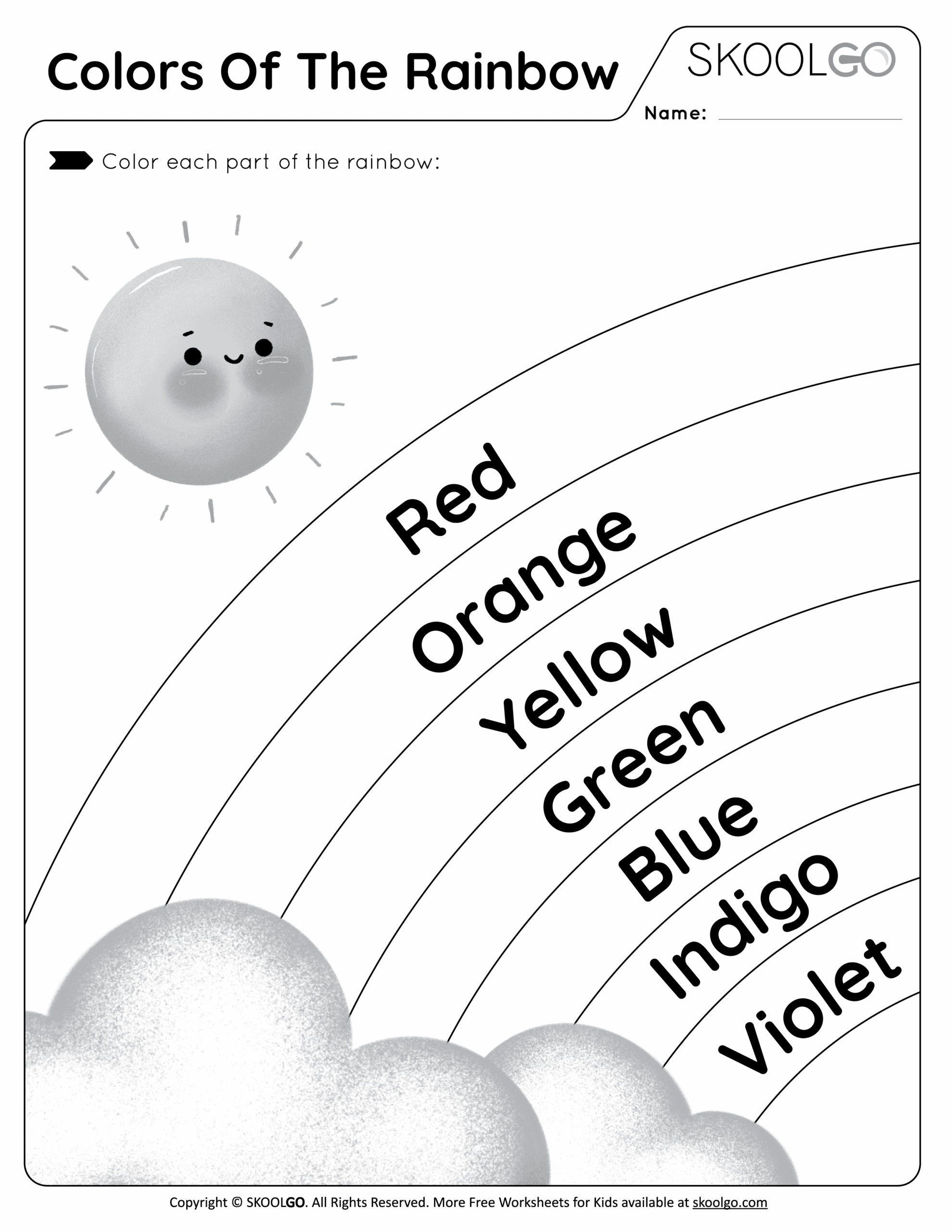 Colors Of The Rainbow Free Worksheet SKOOLGO