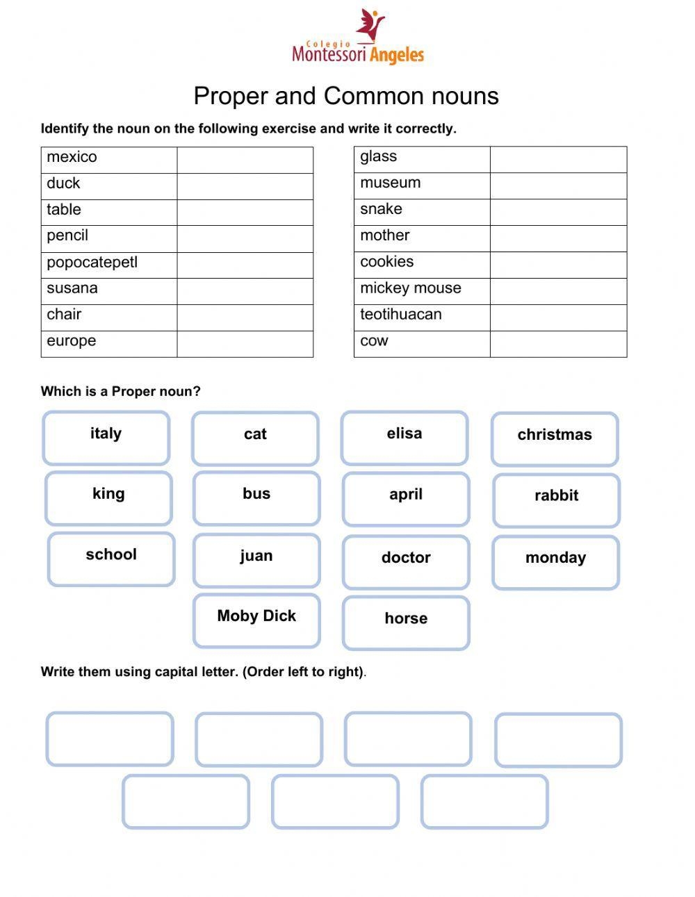 Common And Proper Nouns Worksheets 15 Worksheets Worksheets Library