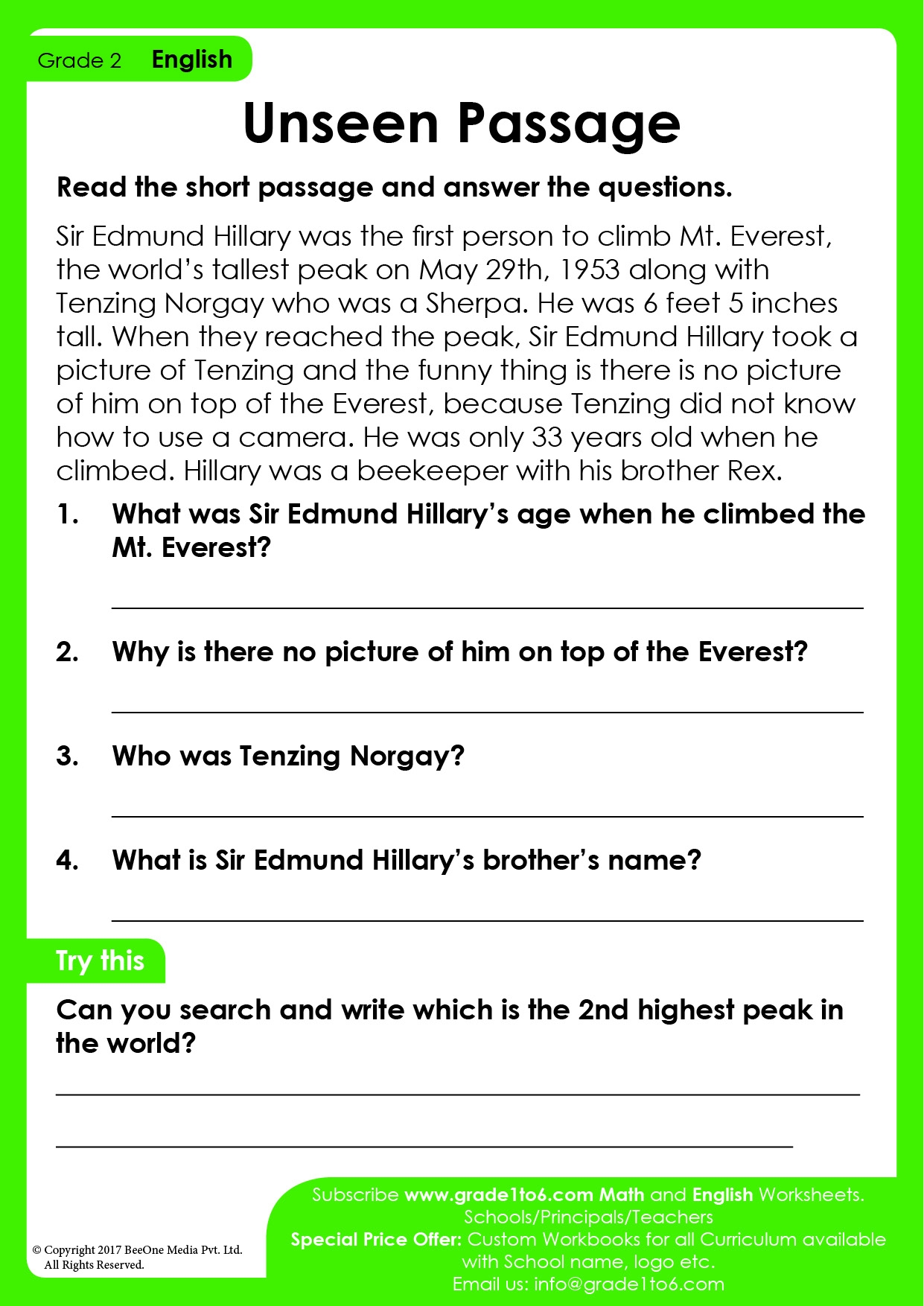 Comprehension Unseen Passage For Class 3 Cbse Workshe Vrogue co