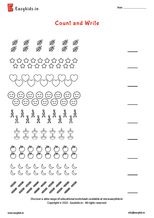 Count And Write 1 To 20 Worksheet